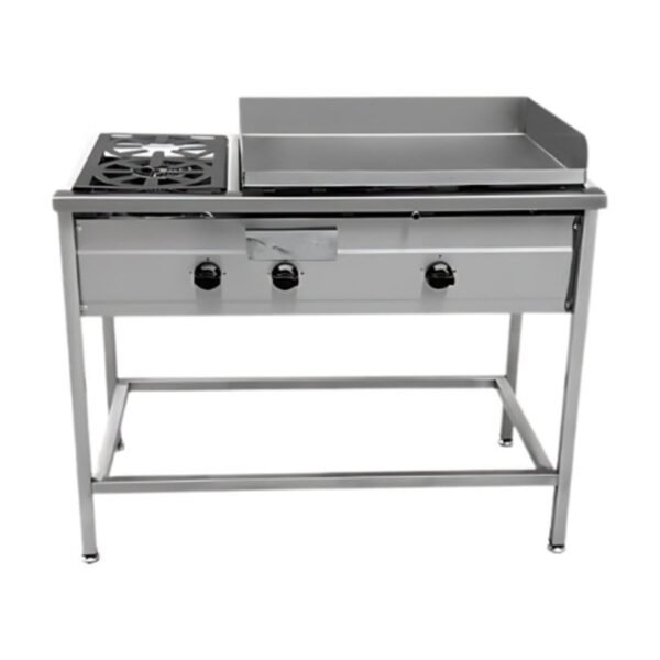 Plancha churrasquera 50×70 cm con 2 quemadores Cousiño