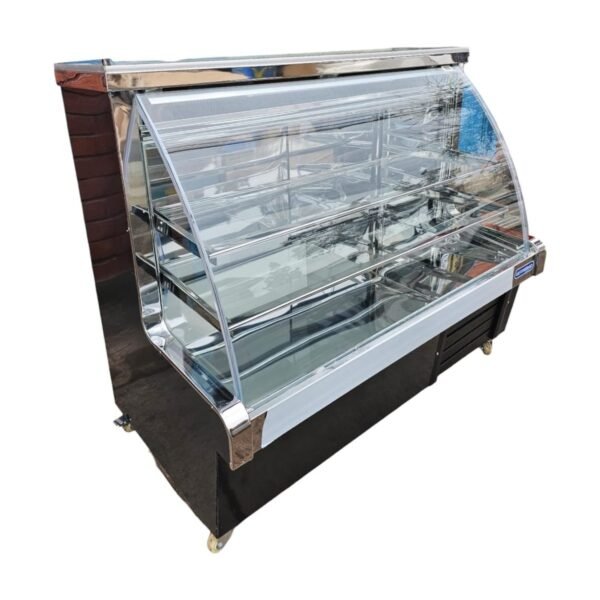 Vitrina nacional refrigerada vidrio curvo 1.30mts